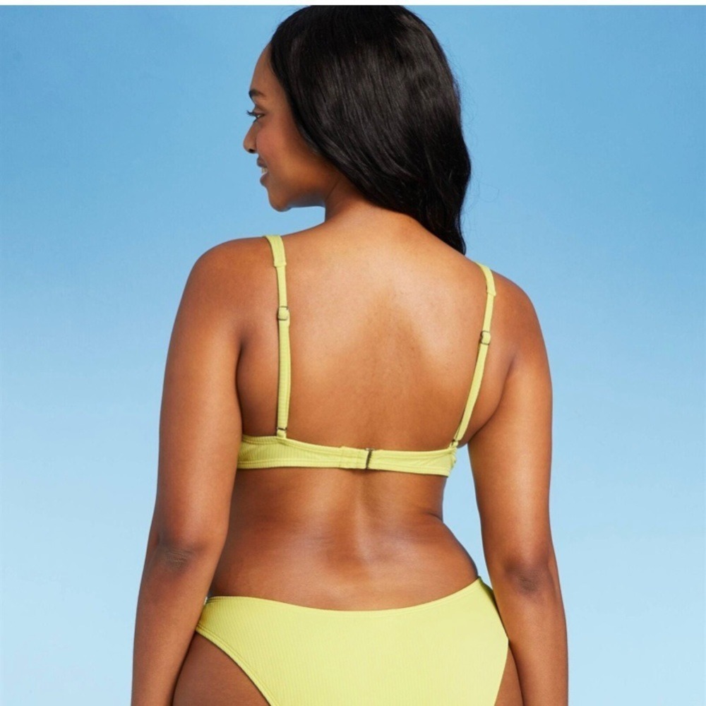 Xhilaration Bikini Set Size D/DD + XL Yellow Ribbed NWT - Picture 4 of 17